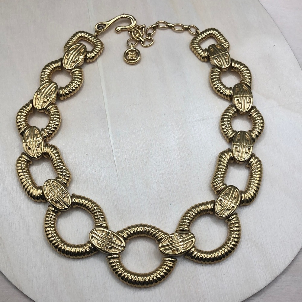 Vintage Givenchy Designer Dressy Statement Costume Chain Links Chunky Necklace.